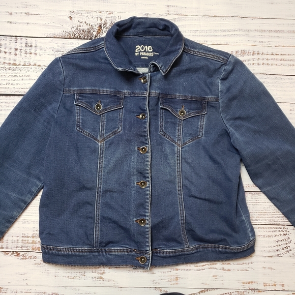 Parasuco cropped stretch jean jacket Size Large - Picture 2 of 9